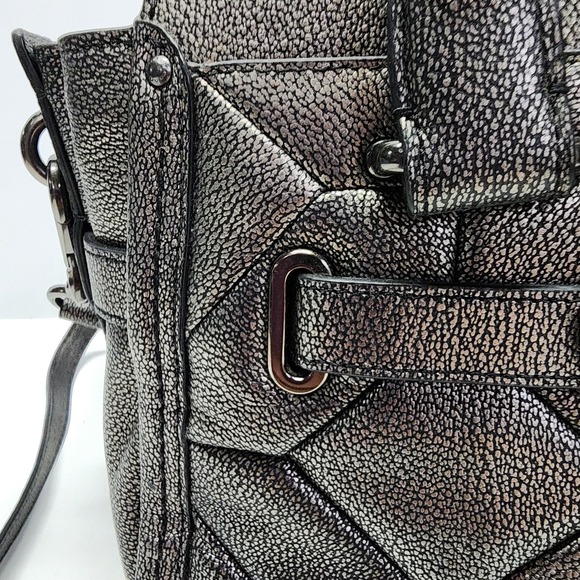 Coach Swagger 27 Patchwork Gunmetal Metallic Leather Carryall Purse 34547 $550 - Picture 6 of 16